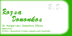 rozsa domonkos business card